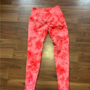Vibrant Red/Pink Tie-Dye Aurola Leggings